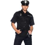  мужской Police костюмированная игра полиция форма костюм рубашка шляпа 2 позиций комплект ( черный, Free Size)