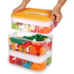  ребенок игрушка место хранения box крышка имеется Lego для контейнер 3 уровень в машине накладывающийся игрушка коробка f мозаика блок комплект прозрачный регулировка box (3 уровень )
