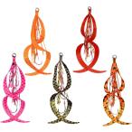 タイラバ ネクタイ スカート フック 3本針 ソリッドリング 5個セット 交換用 5色セット A(5色セット A,  10cm)