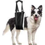 スプレンノ 犬 ハーネス 介護用 ペット 老犬 歩行補助 後ろ足 介護用品 歩行サポート 高齢犬 シニア 胴体用 脚(ブラック,  L)