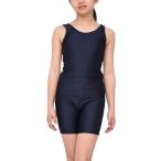 スクール水着 女の子 セパレート パンツタイプ 上下 キッズ 紫外線対策加工 めくれ防止ボタン付き プール( ネイビー,  120)