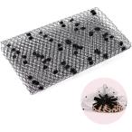 1mchu-ru roll сетка chu-ru ткань черный вуаль сетка волосы сеть ткань свадебный свадьба вуаль ( точка & черный )