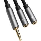 3.5mm 4 высшее 3 высшее изменение кабель headset Mike ответвление PC/ Note PC/ игра машина соответствует высокая прочность нейлон плетеный ( серебряный )