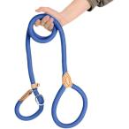 スリップリード 犬リード 猫 小型犬 中型犬 大型犬 犬用 (ブルー,  長さ150cm x 幅6mm)