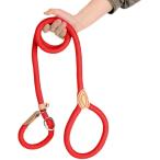 スリップリード 犬リード 猫 小型犬 中型犬 大型犬 犬用 (レッド,  長さ150cm x 幅6mm)