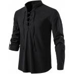 linen рубашка мужской хлопок длинный рукав весна лето осень casual ( чёрный цвет, M)