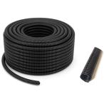 配線チューブ コルゲートチューブ スリット入り 噛みつき防止 (ブラック,  内径 10mm / 外径 13mm / 全長25m)