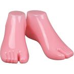 フットトルソー フットマネキン ネイル トングサンダル対応 足マネキン ディスプレイ 左右セット 水洗い可能 (ピンク,  22)