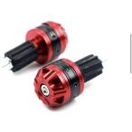 CNC アルミ オートバイ ハンドル バーエンド キャップ スライダー 対応 ユニバーサル MDM (レッド,  16-18ｍｍ)