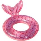 надувной круг детский человек рыба русалка Kids float симпатичный .. соус есть мужчина девочка двоякое применение (100 размер розовый )