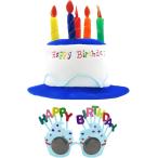  party товары день рождения happy день рождения мужчина девочка текстильный шляпа солнцезащитные очки 2 позиций комплект ( голубой )
