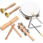  ударные инструменты треугольник кастаньеты дерево блок колокольчик игрушка (5 позиций комплект )