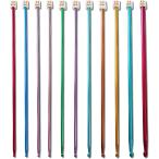 見やすいサイズ表記 編み棒 アフガン針 かぎ針 アルミ 27cm 2.0-8.0mm 11本セット