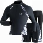 Rush Guard мужской UV cut функция длинный рукав полный Zip купальный костюм соответствует ультрафиолетовые лучи меры (3 позиций комплект WGRG04( ювелирные изделия X черный, XL)