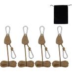  семья кемпинг оптимальный трос храповик 4 шт. комплект место хранения сумка имеется подъёмный блок тип палатка трос брезент трос свободный металлические принадлежности ( Brown, 4 шт. входит .)