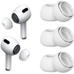 【互換品】 イヤーピース AirPods Pro 第1/2世代対応 ノイズリダクションホール付き 柔らかく快適(ホワイト, Mサイズ6個)