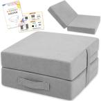 トラPON. トランポリンクッション 開いて使える2way 多機能式 室内 ワイド 運動マット 極厚 子供 大人 滑り止め付(グレー)