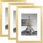 рама фоторамка A4 3 шт. комплект почетный сертификат сумма награждение форма рама для постера фотография орнамент легкий рама ( Gold, 29.7x21cm)