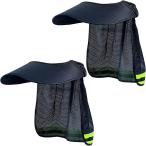 ヘルメット 日除け バイザー 2枚 暑さ 熱中症 対策 首 日焼け グッズ 後付け(ブラック,  標準)