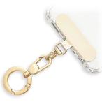 ショッピングストラップホルダー カラビナ スマホ ストラップ ホルダー セット 丸 マット 艶消し 丈夫 頑丈 回転 ステンレス 傷防止 フィルム 落下防止 (ゴールド)