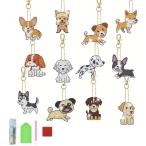 ダイヤモンドアート ビーズアート キーホルダー キット DIY 初心者 5Dダイヤモンド (犬2)