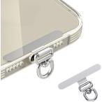 ショッピングストラップホルダー スマホストラップ スマホショルダー ストラップホルダー 薄型0.18mm 360°回転 金属製 タグパッチ ステンレス 頑丈 (シルバー)