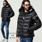 モンクレール メンズ MONCLER ダウンジャケット ロゴ フード ナイロン ダウンブルゾン Salzman サルズマン 黒 ブランド パーカー アウター MCSALZMAN1