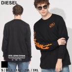 ディーゼル Tシャツ 長袖 DIESEL メンズ ロンＴ ラバー ロゴ ブランド トップス プリント DSA110680CATM