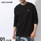 ジャスト カヴァリ Tシャツ Just cavalli メンズ カットソー 長袖 ロンT 胸ロゴパッチ JC76OAH6L1