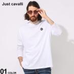 Just cavalli (ジャスト カヴァリ) 胸ロゴパッチ クルーネック 長袖 Tシャツ JC76OAH6L1