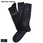 ショッピングアルマーニ エンポリオアルマーニ EMPORIO ARMANI 総ロゴプリント ハイソックス 2足セット メンズ EAU3023014F292