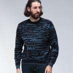 エンポリオアルマーニ ニット トップス EMPORIO ARMANI 総柄 オールオーバーシグネチャーロゴ 長袖 ニット EAEM2630AF14199 メンズ