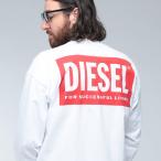 ディーゼル ロンT メンズ DIESEL ロゴ バックロゴ プリント クルーネック コットン 長袖 Tシャツ DSA200370EPCA ブランド