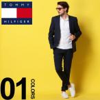 トミーヒルフィガー TOMMY HILFIGER スーツ リネン ストレッチ シングル 2ツ釦 ノータック メンズ TMASM0001