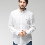 ポロラルフローレン メンズ シャツ 長袖 POLO RALPH LAUREN 麻100％ 胸ロゴ ボタンダウン リネン シャツ RL710968915 ブランド トップス ホワイト