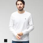 ポロラルフローレン メンズ Tシャツ 長袖 POLO RALPH LAUREN 胸ロゴ クルーネック コットン カットソー RL710671468 ブランド トップス ホワイト ブラック
