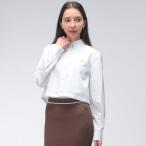 ショッピングモロッコ メゾン キツネ レディース シャツ 長袖 Maison Kitsune ロゴ ワンポイント ボタンダウン クロップド丈 シャツ BABY FOX CROPPED KNLW00402WC0026