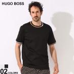 HUGO BOSS (ヒューゴボス) シルケット加工 コットン ストライプアクセント クルーネック 半袖 Tシャツ HB50513364