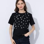 マックスマーラ MAX MARA ビーズフラワー クルーネック 半袖 Tシャツ MXLCABINA4B