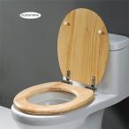 木製 便座 上部固定便座 ナチュラルウッド 洋式トイレ工具不要、調節可能 金属製のヒンジ U/V/O型便座 簡単交換 リノベーションやリフォームに お手入れが簡単 (
