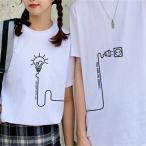 ショッピングペア カップル カップルtシャツ半袖ペアtシャツブランドペアルックカップル春服夏メンズレディースおしゃれ