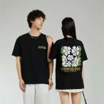 カップルペアルックカップルペアtシャツブランドフラワーtシャツ夏半袖高級LOVE春夏服
