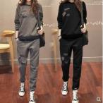  джерси 2 позиций комплект выставить верх и низ в комплекте женский толстый tops casual парка с капюшоном осень-зима Корея девочка модный 