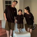 親子半袖コーデペアルックtシャツペアクマ夏服親子コーデ赤ちゃん親子ペアルックペアtシャツ夏家族