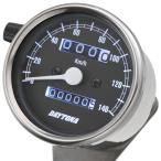 機械式スピードメーター φ60 ホワイトLED照明 140km/h ステンレスボディ ブラックパネル  DAYTONA（デイトナ）