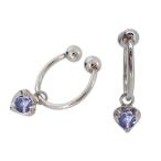 イヤーカフイヤリングタンザナイトレディースプラチナフープハート人気かわいい...