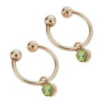 イヤーカフレディースペリドット揺れるイヤリング痛くないk10金ノンホールピアス