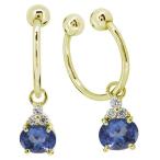 ノンホールピアスイヤーカフ両耳用レディース揺れるイヤリングk18天然石タン...