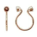 ノンホールピアスフープガーネットイヤリング痛くないイヤーカフレディースピン...