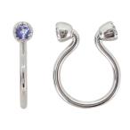 イヤーカフレディースプラチナピアスタンザナイトイヤリングノンホールピアスシ...